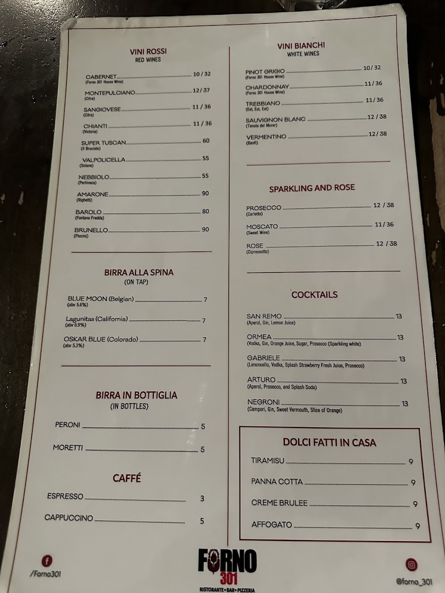 Forno 301 Menu - Image 6